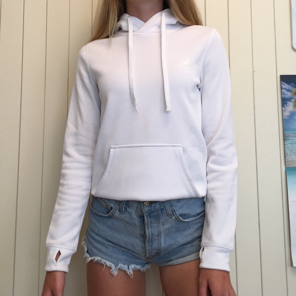 white adidas hoodie
